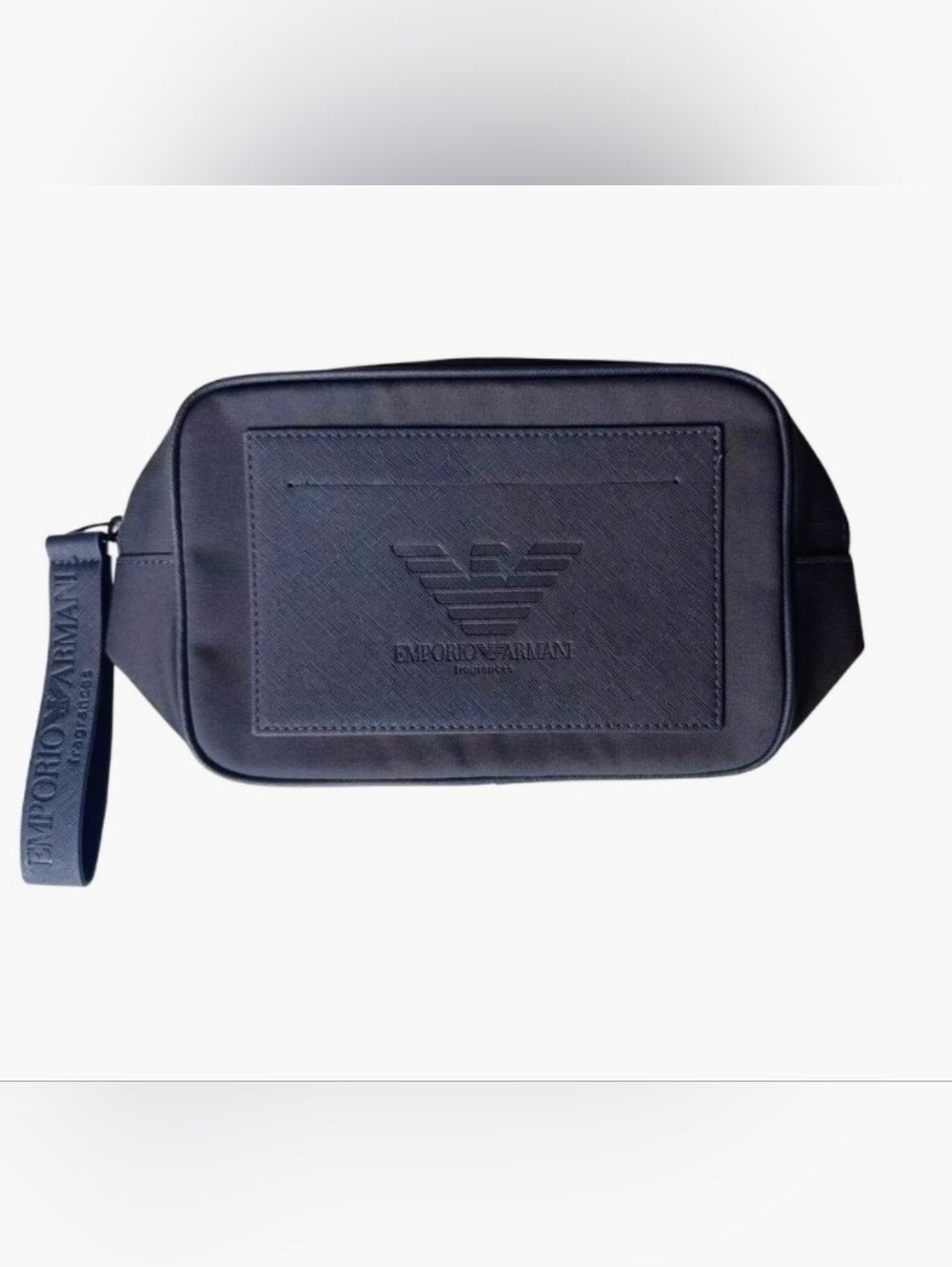 Emporio Armani Fragrances Pouch Dark Gray Dopp Bag Toiletry Travel Case.